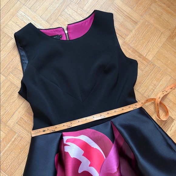 Ted Baker Elegant Black and Pink Floral Dress NWOT - Picture 6 of 12